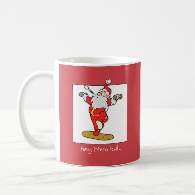 Caneca De Café Feliz exercício de Malhação Natal com Papais noeis (Esquerda)