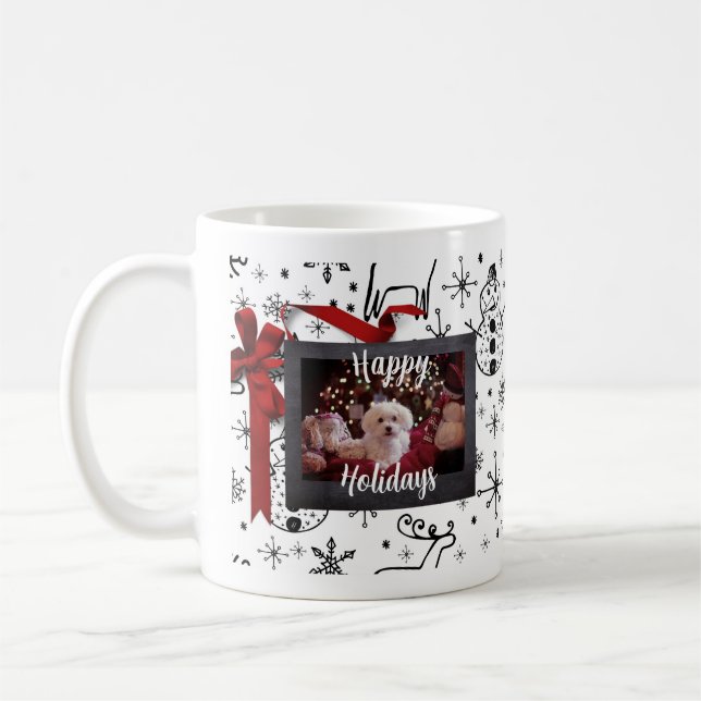 Caneca De Café Feliz Feriado Personalizar Pet Themed Coffee Mug (Esquerda)