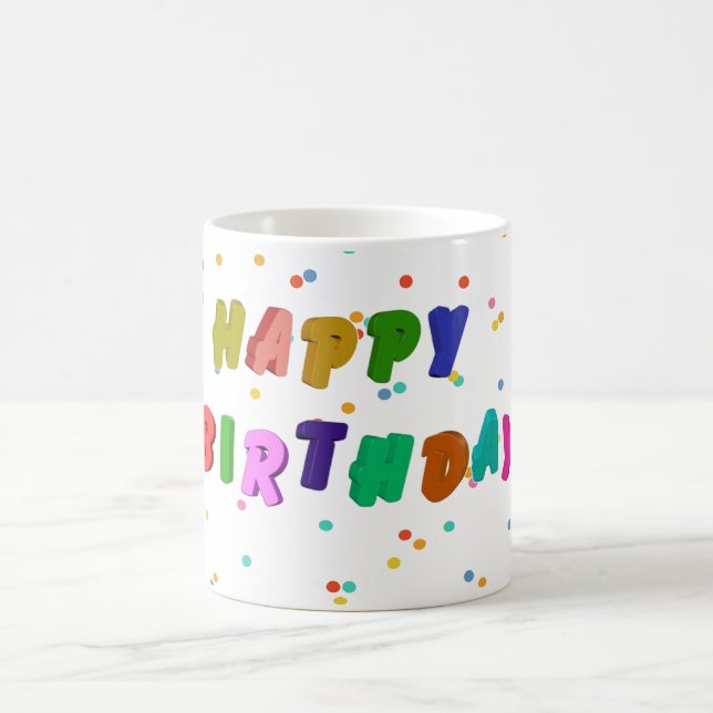 Caneca De Café Feliz Festa de Aniversário Colorida (Centro)