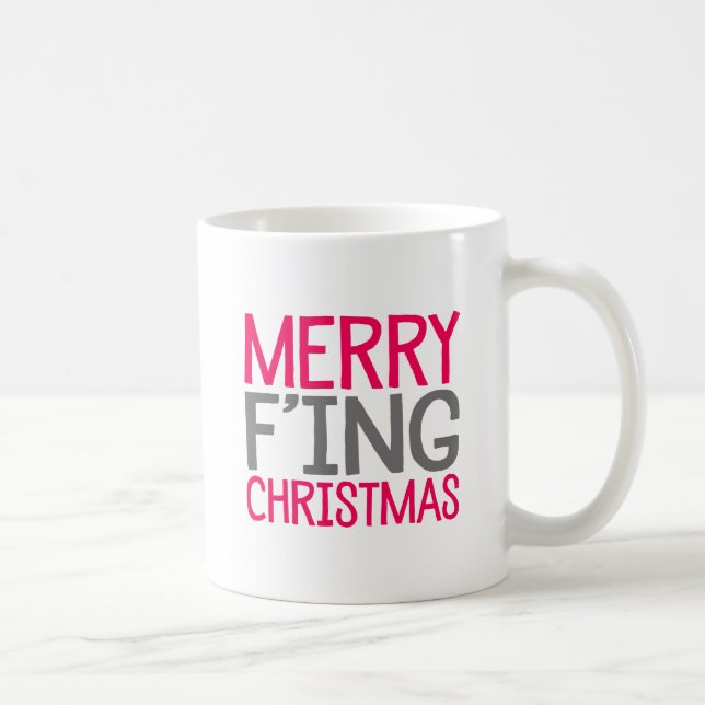 Caneca De Café Feliz F'ing Natal. (Direita)