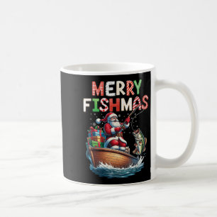 Caneca De Café Feliz Fishmas Papai Noel Amantes de Pesca Fun Luv