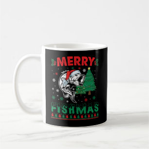 Caneca De Café Feliz Fishmas Peixe Pai Pescador Natal