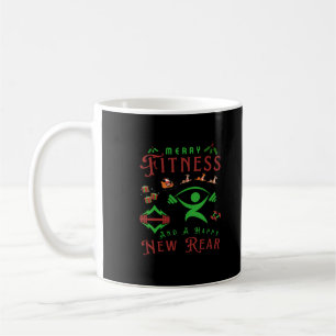 Caneca De Café Feliz Fitmas e Feliz Natal Traseiro