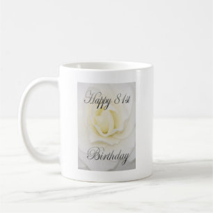 Caneca De Café Feliz Flor Branca de Aniversário do 81ruas