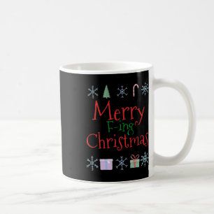 Caneca De Café Feliz Foring (f-ing) Natal Engraçado Sarcástico Qu
