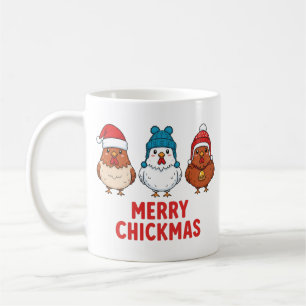 Caneca De Café Feliz Frangnatal Galinha Natalina Engraçada