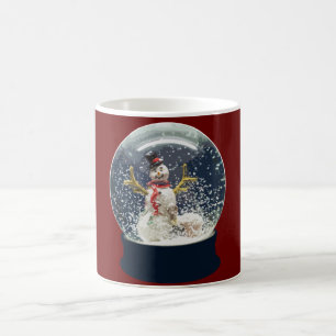 Caneca De Café Feliz Globo de Neve de Natal Feliz Snowman de inve