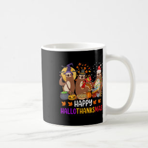 Caneca De Café Feliz Hallothanksmas Preguiça Halloween Natal Fal