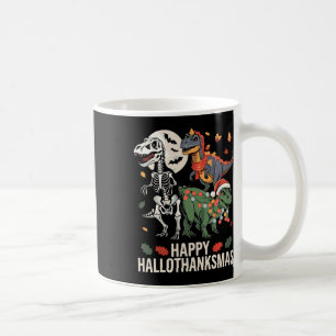 Caneca De Café Feliz Hallothanksmas T Rex Halloween Ação de Graça