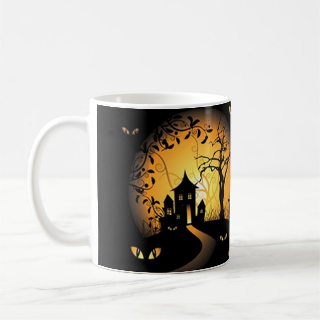 Caneca De Café Feliz Halloween Assombrado Casa Assustadora Sapo (Esquerda)