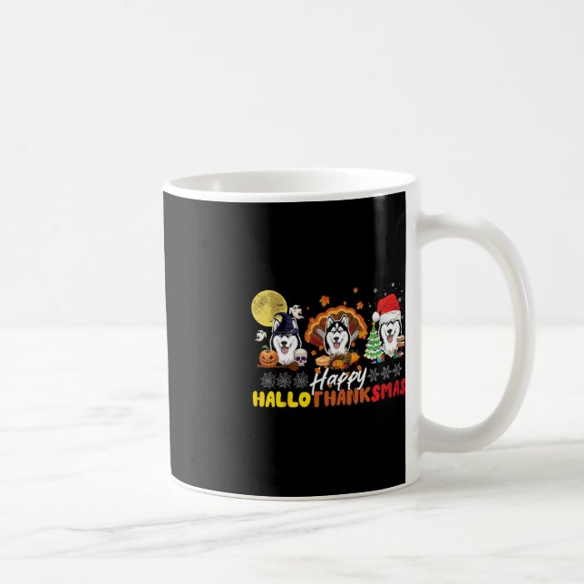 Caneca De Café Feliz Halloween de Feliz Hallo de rouco Cão (Direita)