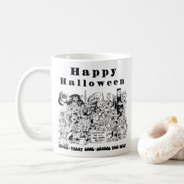 Caneca De Café Feliz Halloween Divertido Assustador Sinistro Brux