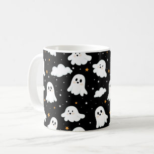 Caneca De Café Feliz Halloween Ghost Cloudy Star Sky
