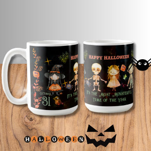 Caneca De Café Feliz Halloween Monstros