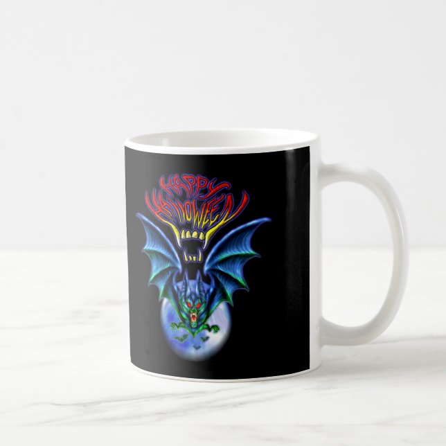 Caneca De Café Feliz Halloween Spooky Bat Coffee Mug (Direita)