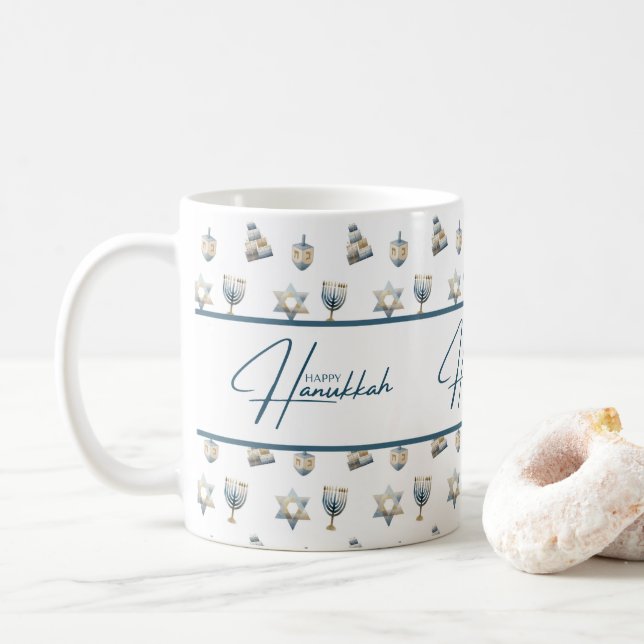 Caneca De Café Feliz Hanukkah (Com Donut)