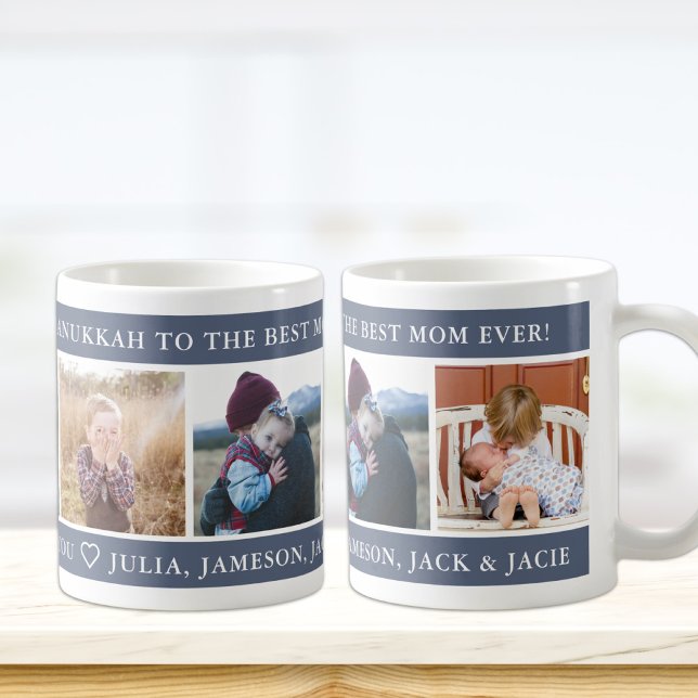 Caneca De Café Feliz Hanukkah, a melhor mãe personalizada (Criador carregado)