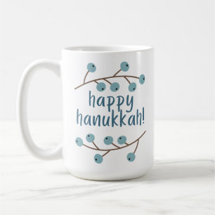 Caneca De Café Feliz Hanukkah com Berry Branches