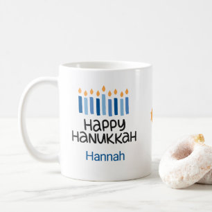 Caneca De Café Feliz Hanukkah Crianças Adoráveis Nome Mug