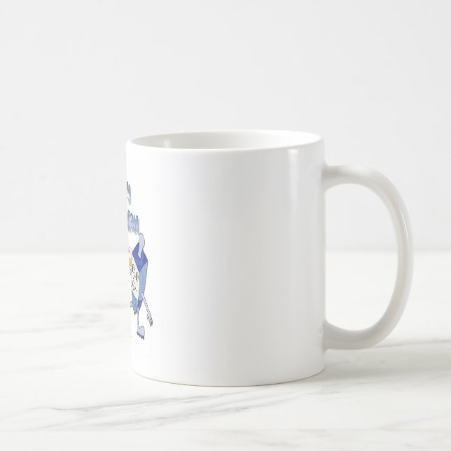 Caneca De Café Feliz Hanukkah Dreidels Dançantes Donut de Geléia (Direita)