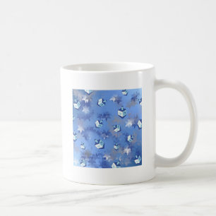 Caneca De Café Feliz Hanukkah Estrelas Cadentes e Dreidels