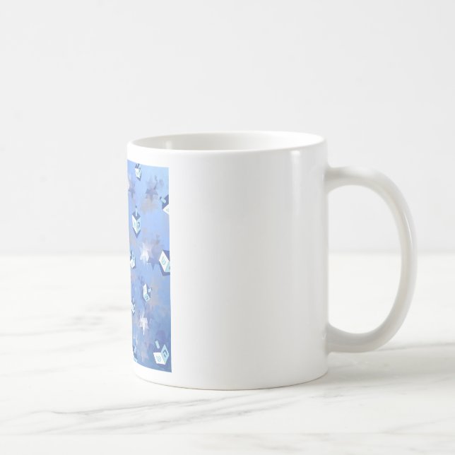 Caneca De Café Feliz Hanukkah Falling Star e Dreidels (Direita)