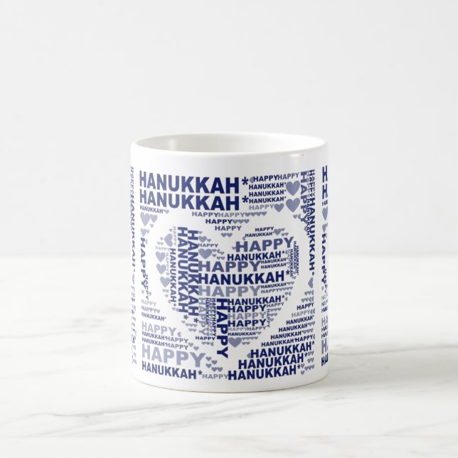 Caneca De Café Feliz Hanukkah Jeway Holiday Blue Coffee Tea Mug (Centro)