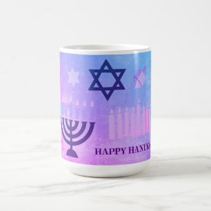 Caneca De Café Feliz Hanukkah Menorah