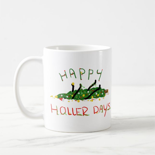 Caneca De Café Feliz Holerdays 1 - Ó árvore de Natal. (Esquerda)