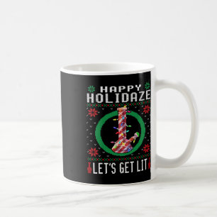 Caneca De Café Feliz Holidaze Weed Fee Feia Fofa, Teto de Natal
