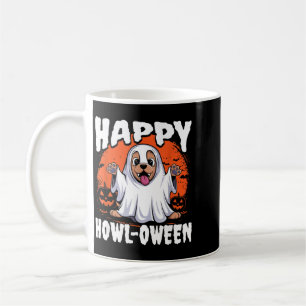 Caneca De Café Feliz Howloween Fantasma Amante de Cachorro Cachor