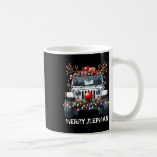 Caneca De Café Feliz Jeepmas Rena de Natal Feia Iluminada 