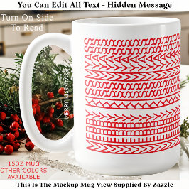 Caneca De Café Feliz Kissmyass 160R Mensagem Oculta Natal 