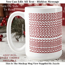 Caneca De Café Feliz Kissmyass 160R Mensagem Oculta Natal 