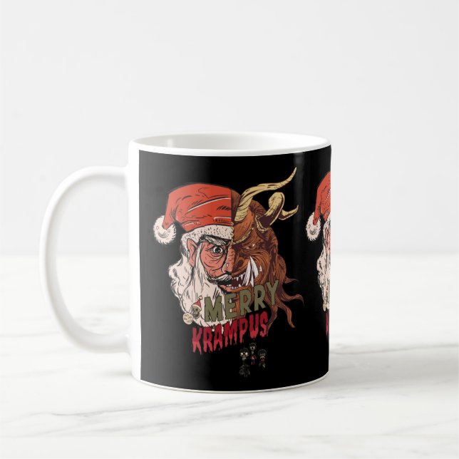 Caneca De Café Feliz Krampus Papais noeis assustadores Natal horr (Esquerda)