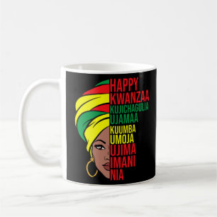 Caneca De Café Feliz Kwanzaa Celebração Afro-Americana Mês G