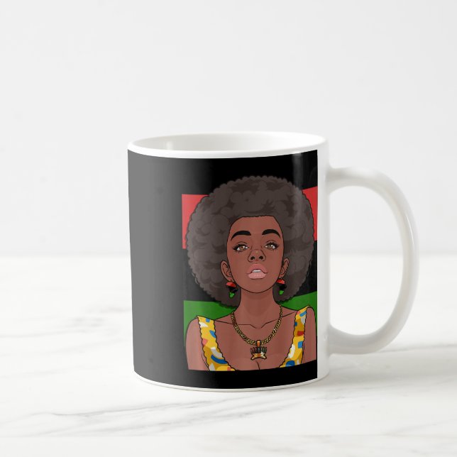Caneca De Café Feliz Kwanzaa Pan African Flag Mulher Negra Sete P (Direita)