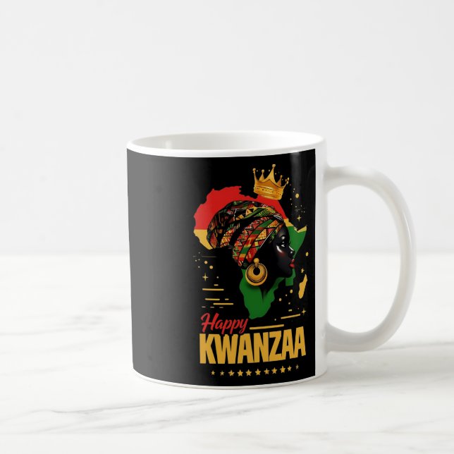 Caneca De Café Feliz Kwanzaa Sete Princípios Das Mulheres Kwanzaa (Direita)