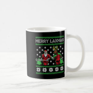 Caneca De Café Feliz Laxmas Natal Divertido Jogador de Lacrosse F
