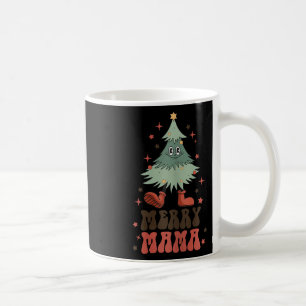 Caneca De Café Feliz Mama Retrora Árvore de Natal Rosto Matchi