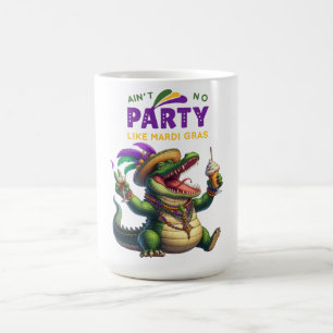 Caneca De Café Feliz Mardi Gras Alligator