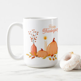 Caneca De Café Feliz Mug de Ação de Graças Personalizado com Pump