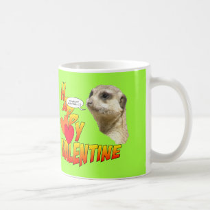 Caneca De Café Feliz Namorados Meerkat Cust. Mug dois corações