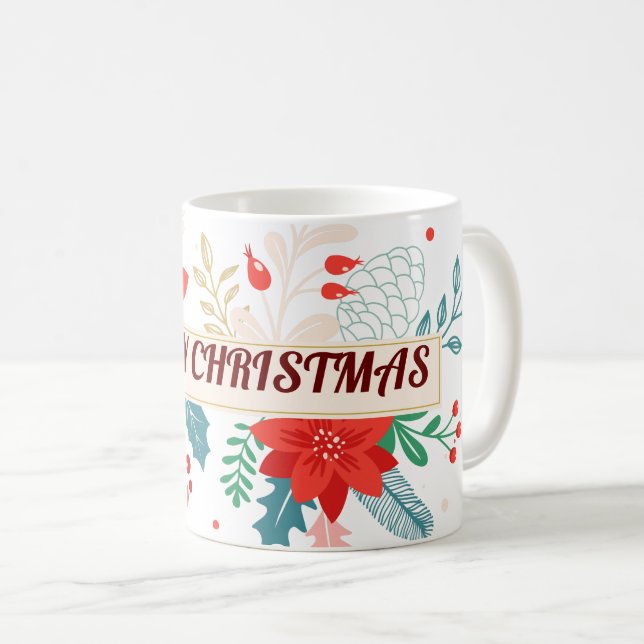 Caneca De Café Feliz Natal (Frente Esquerda)
