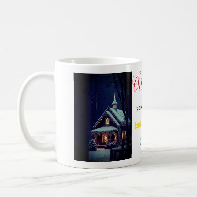 Caneca De Café (Feliz Natal - 1) Mug Clássico, 11 oz (Esquerda)