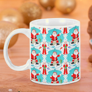 Caneca De Café Feliz Natal A Sra. Claus Bate Papais noeis Na Pesc