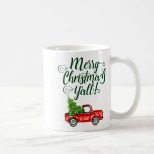 Caneca De Café Feliz Natal a todos Caminhão Antigo Branco Verde 