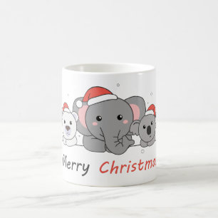 Caneca De Café Feliz Natal Animais Fofos Cof