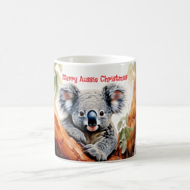 Caneca De Café Feliz Natal Australiano Coala  (Centro)