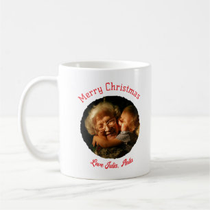 Caneca De Café Feliz Natal avó filha foto círculo